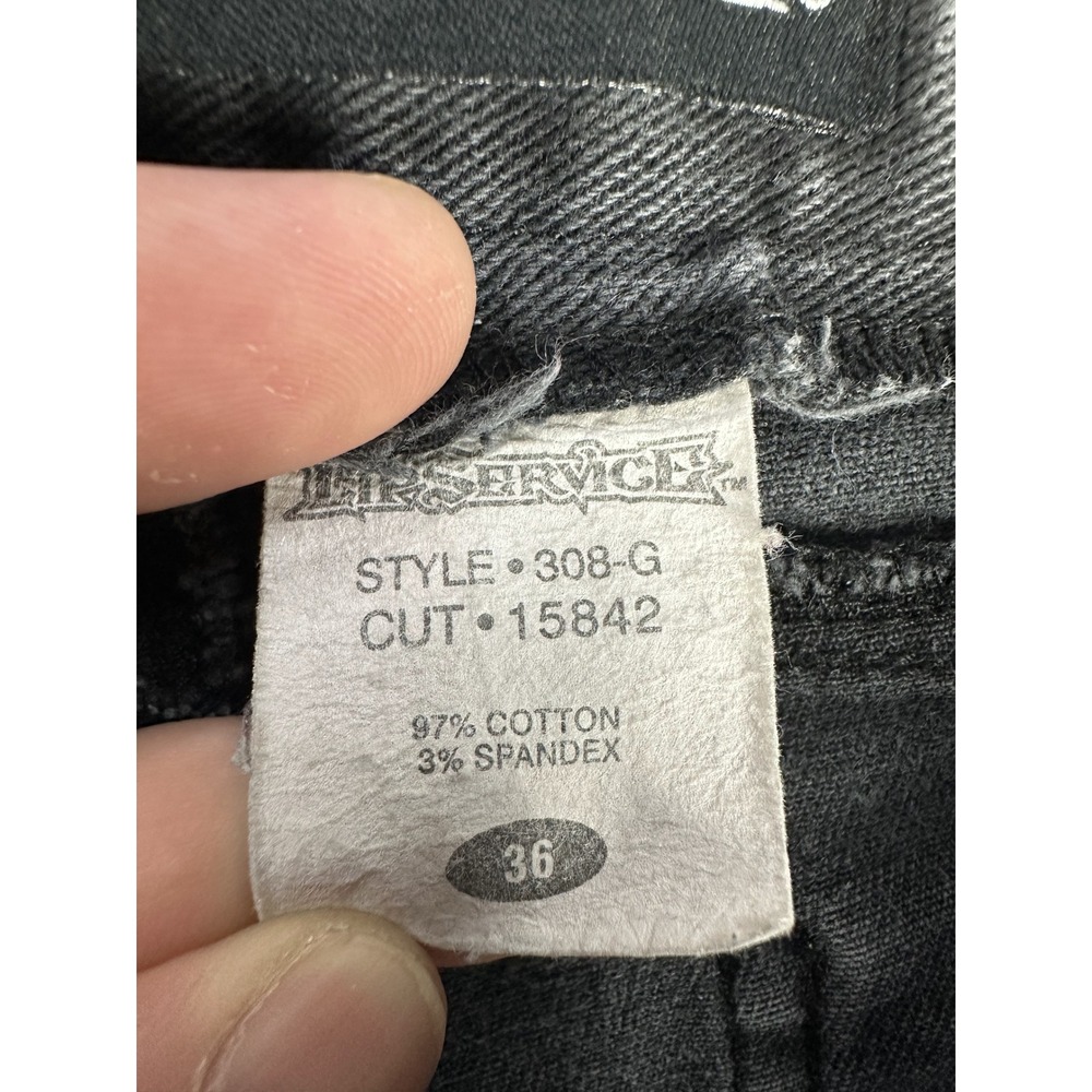 Lip Service Jeans Mens 36x34 Black Faded Distressed Stretch Jeans Punk Rock Goth - Picture 11 of 12
